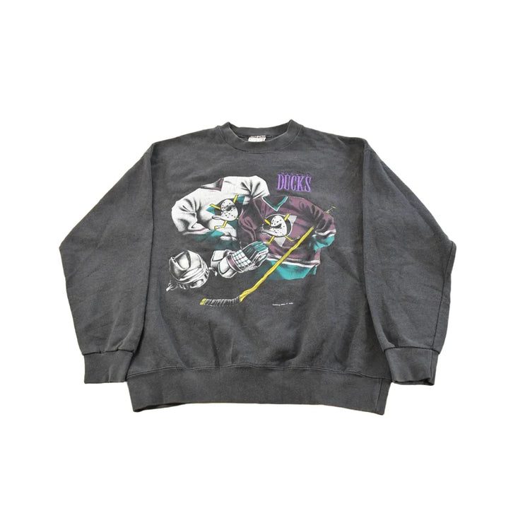 Vintage 1990s Anaheim Mighty Ducks NHL Hockey Crewneck Sweatshirt Men's Large from propervintagecanada