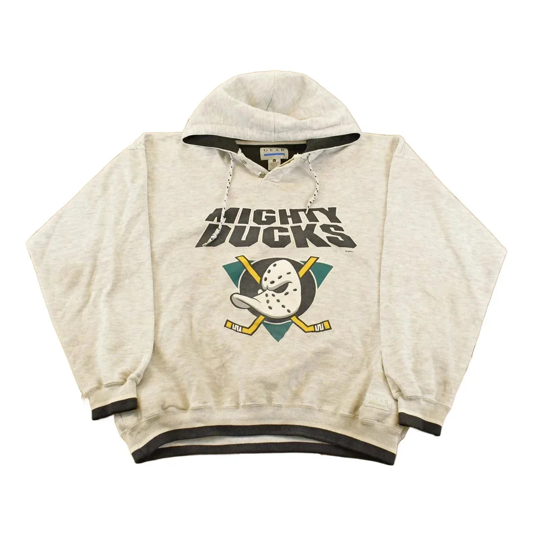 Vintage 1990s Anaheim Mighty Ducks NHL Hockey Hoodie Sweatshirt Men's Large from propervintagecanada