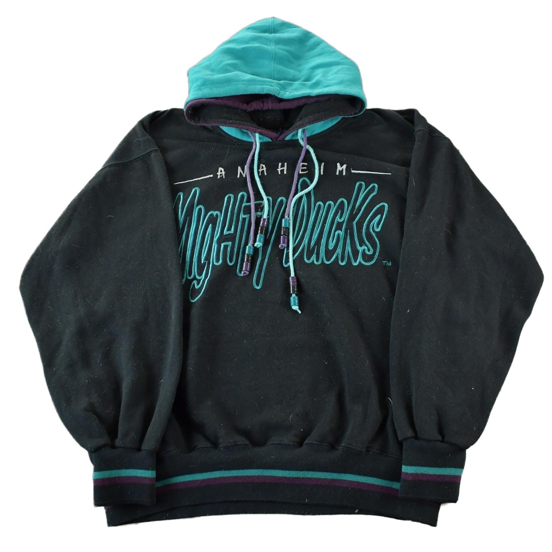 Vintage 1990s Anaheim Mighty Ducks NHL Hockey Hoodie Sweatshirt Men's XL from propervintagecanada