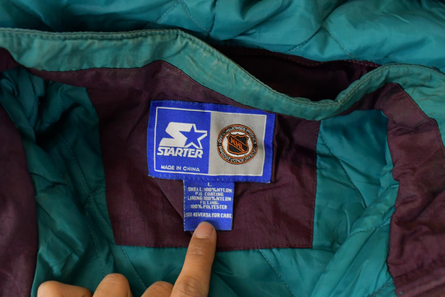 Vintage 1990s Anaheim Mighty Ducks NHL Starter Jacket Men's Large / Hockey / Athletic Sportswear / Streetwear / Insulated Jacket from propervintagecanada
