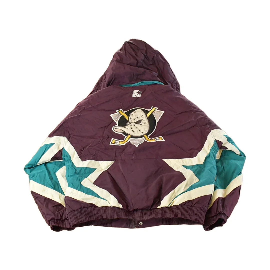 Vintage 1990s Anaheim Mighty Ducks NHL Starter Jacket Men's Large / Hockey / Athletic Sportswear / Streetwear / Insulated Jacket from propervintagecanada