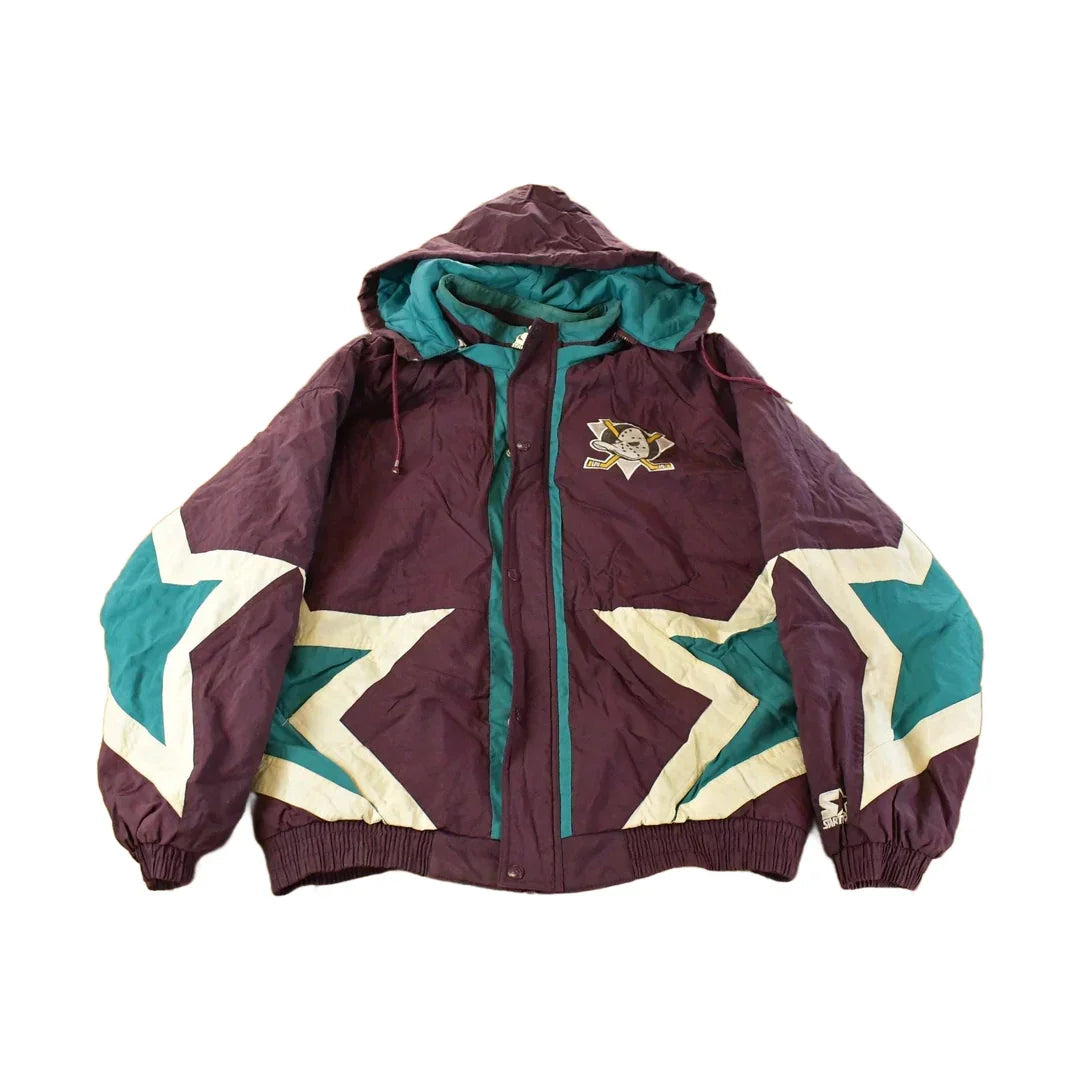 Vintage 1990s Anaheim Mighty Ducks NHL Starter Jacket Men's Large / Hockey / Athletic Sportswear / Streetwear / Insulated Jacket from propervintagecanada