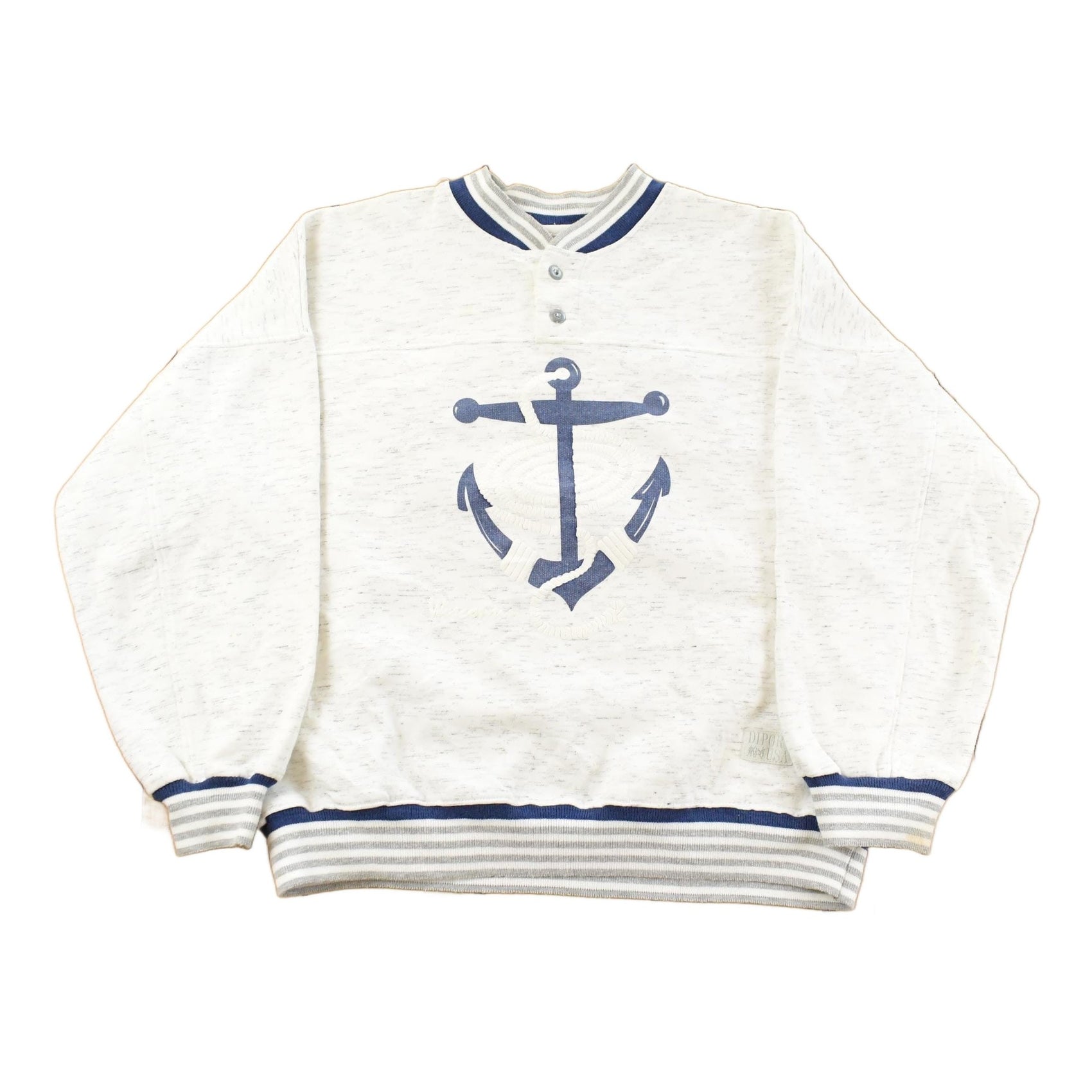 Vintage 1990s Anchor Sailing Henley Crewneck Sweatshirt Men's Medium from propervintagecanada