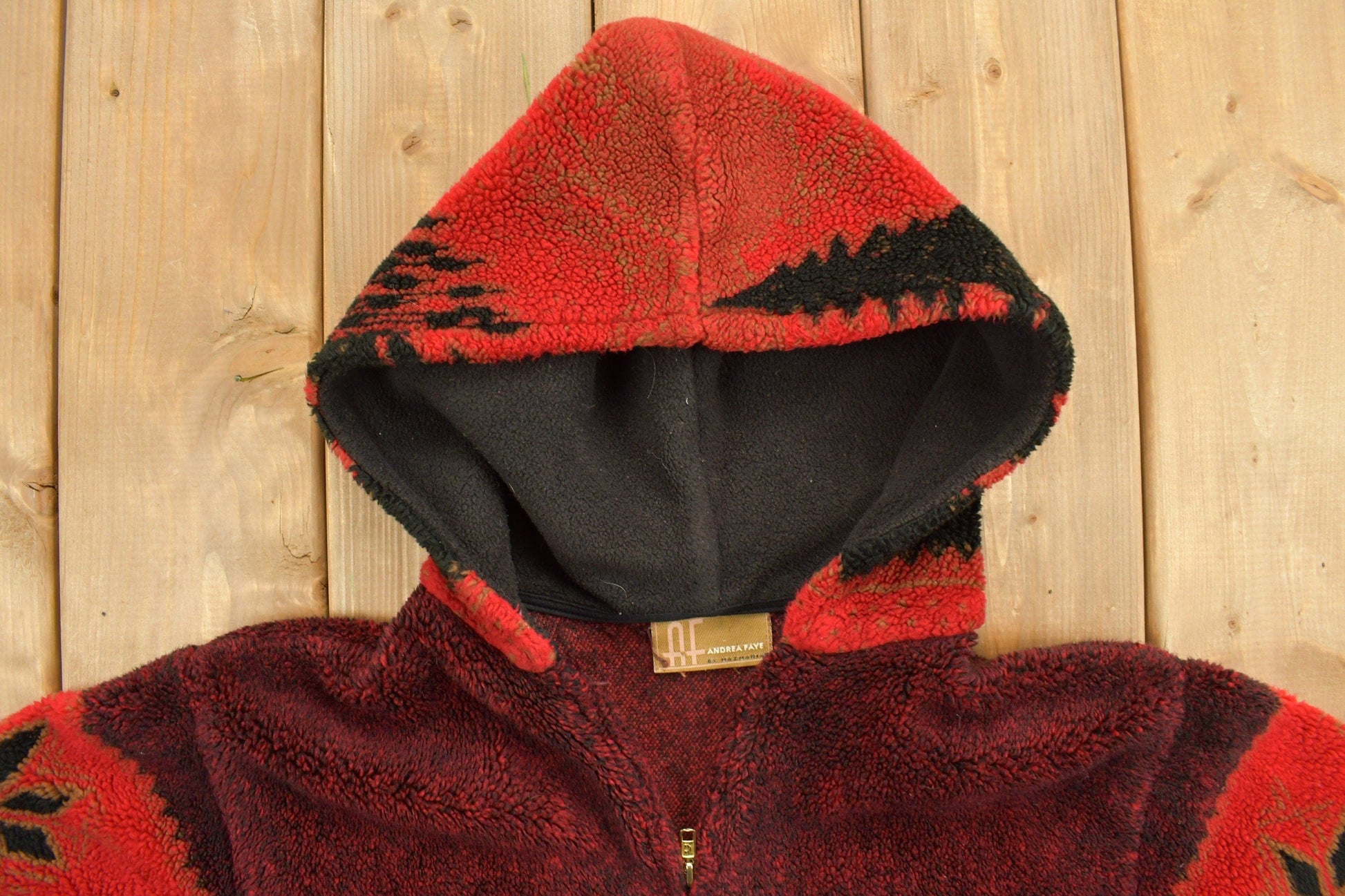 Vintage 1990s Andrea Faye Fleece Hoodie Men's Medium from propervintagecanada