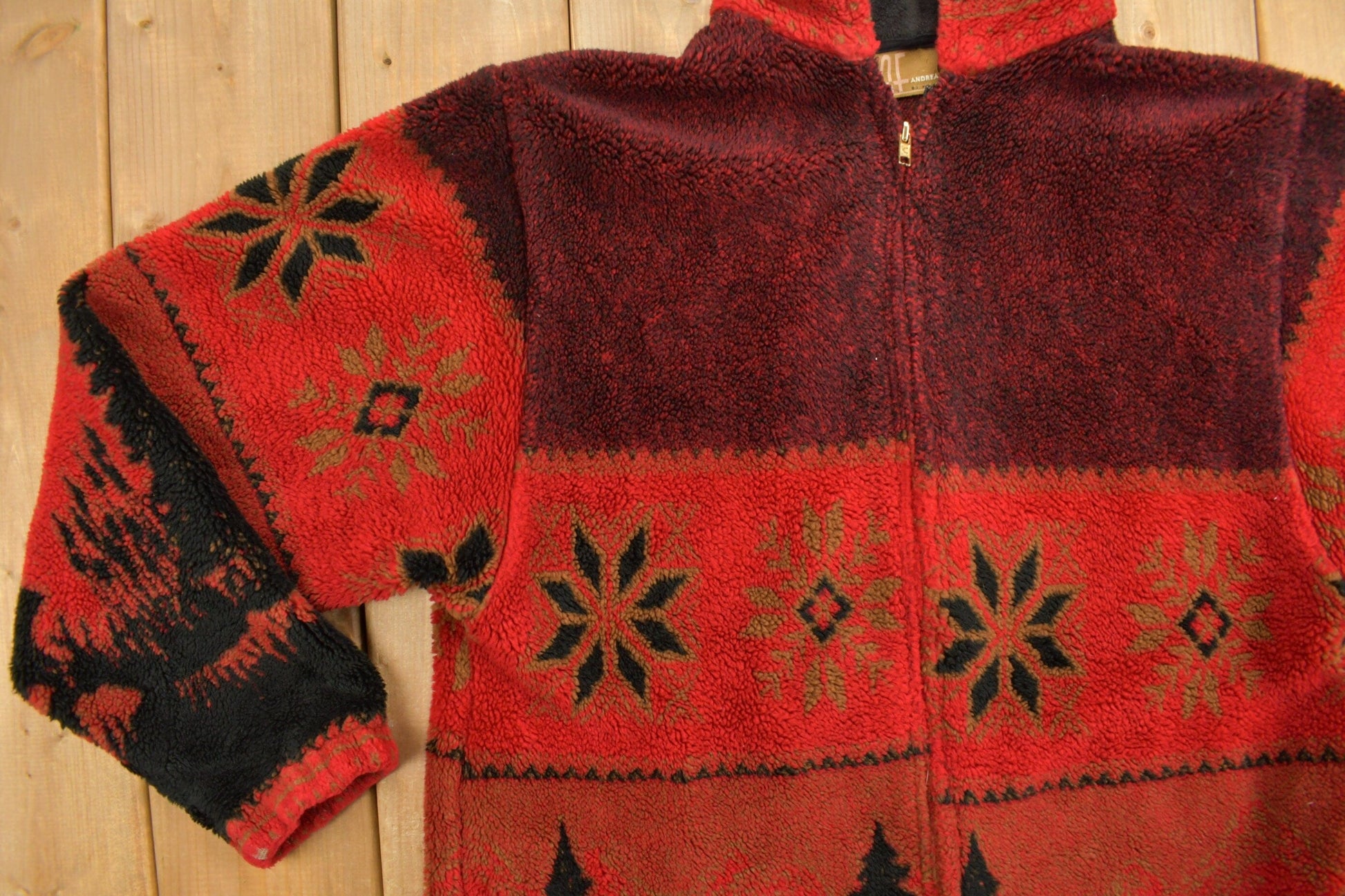 Vintage 1990s Andrea Faye Fleece Hoodie Men's Medium from propervintagecanada