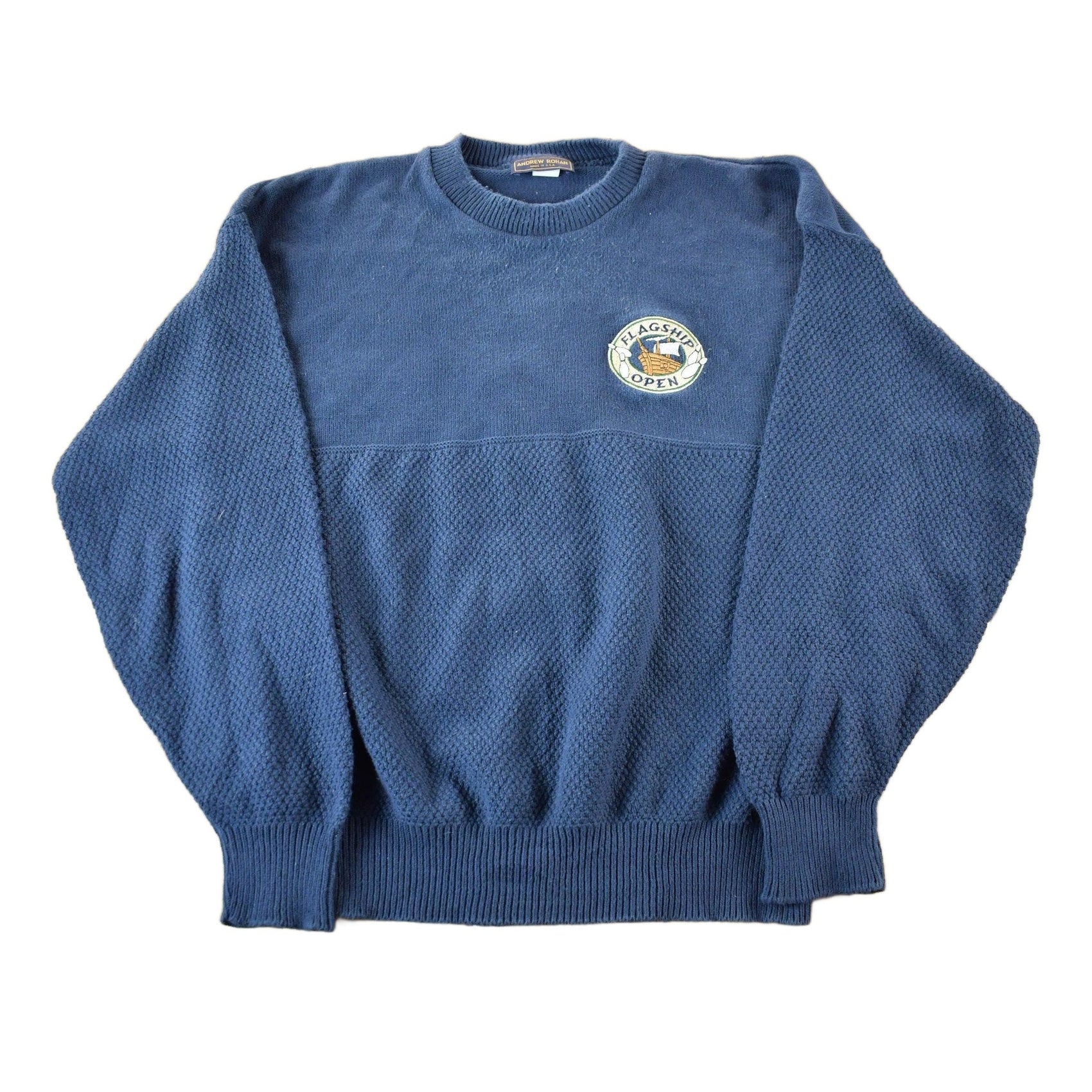 Vintage 1990s Andrew Rohan Knit Crewneck Sweater Men's XL from propervintagecanada