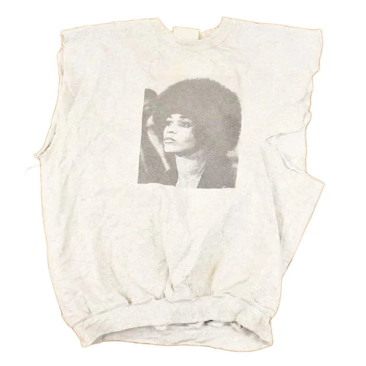Vintage 1990s Angela Davis Graphic Print Sleeveless Crewneck Sweatshirt Men's M from propervintagecanada