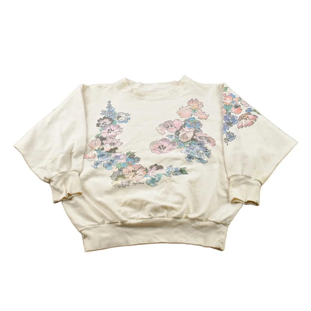 Vintage 1990s Angie Strauss Floral Theme Crewneck Sweater Women's S from propervintagecanada