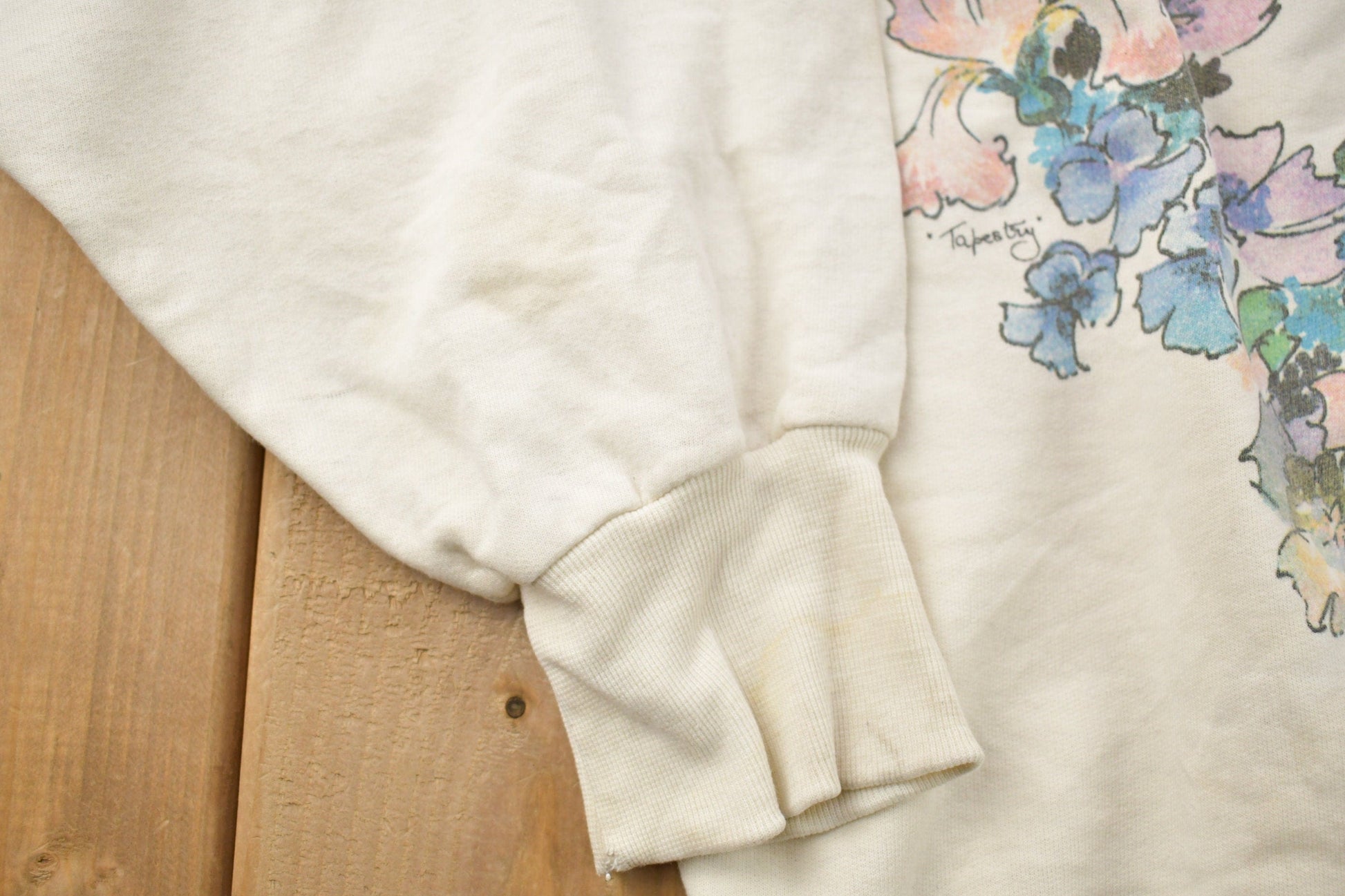 Vintage 1990s Angie Strauss Floral Theme Crewneck Sweater Women's S from propervintagecanada