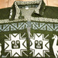 Vintage 1990s Animal Theme Aztec Pattern Knitted Button Up Sweater Men's XL from propervintagecanada