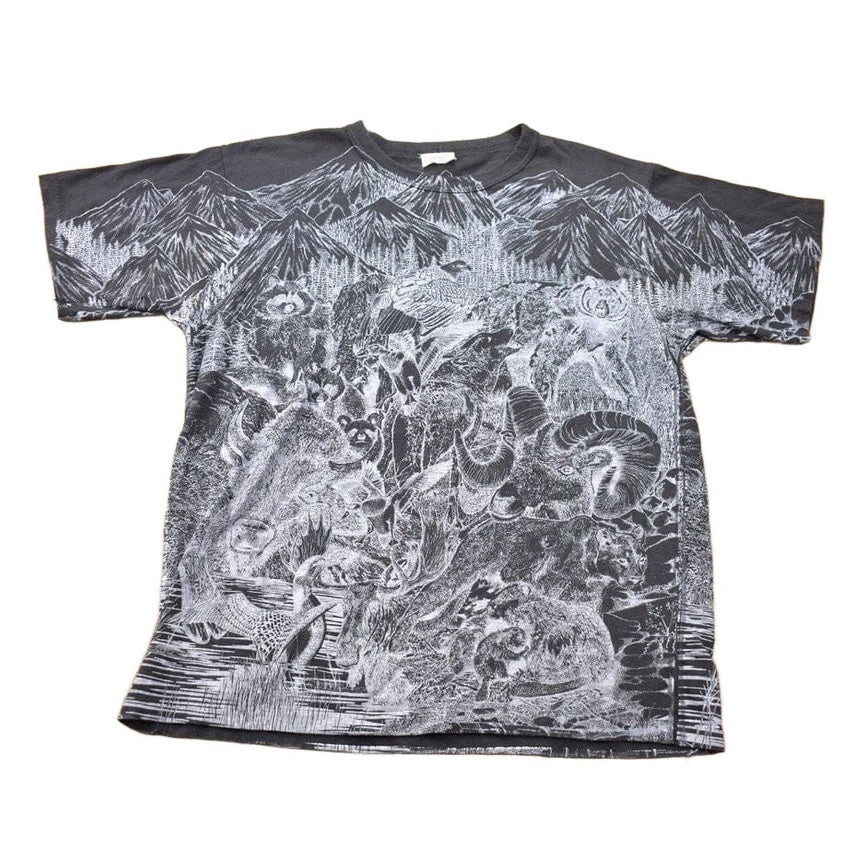 Vintage 1990s Animals All Over Print Graphic T-Shirt Men's Large from propervintagecanada