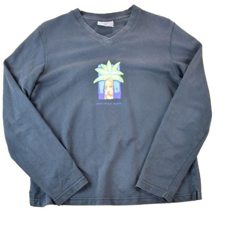 Vintage 1990s Anna Maria Island Souvenir Single Stitch Graphic Print Cartoon T-Shirt Made In USA Men's Small from propervintagecanada