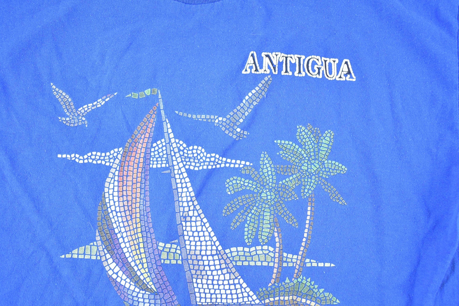 Vintage 1990s Antigua Sailboats Souvenir T-Shirt Mens L from propervintagecanada