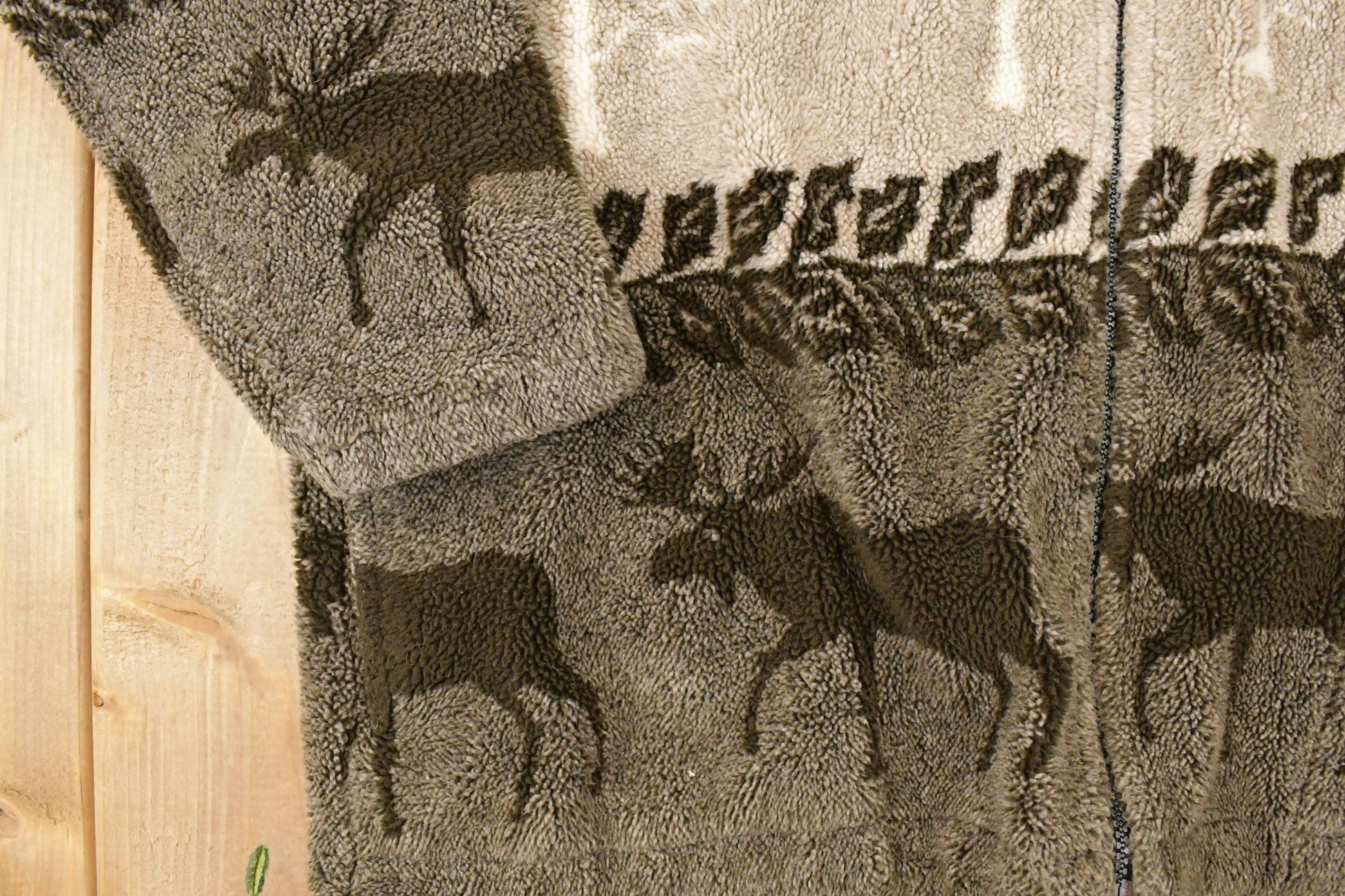 Vintage 1990s AOP Moose Fleece Outdoorsman Sweater Men's L from propervintagecanada