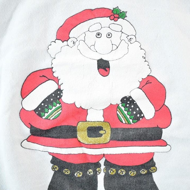 Vintage 1990s AOP Santa Christmas Crewneck Sweatshirt Mens Large from propervintagecanada
