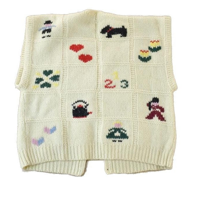 Vintage 1990s AOP Susan Bristol Wool Knit Abstract Pattern Crewneck Sweater Vest Women's S from propervintagecanada