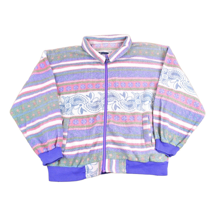Vintage 1990s Apres Sport Paisley Patterned Fleece Zip Up Sweater Men's Medium from propervintagecanada