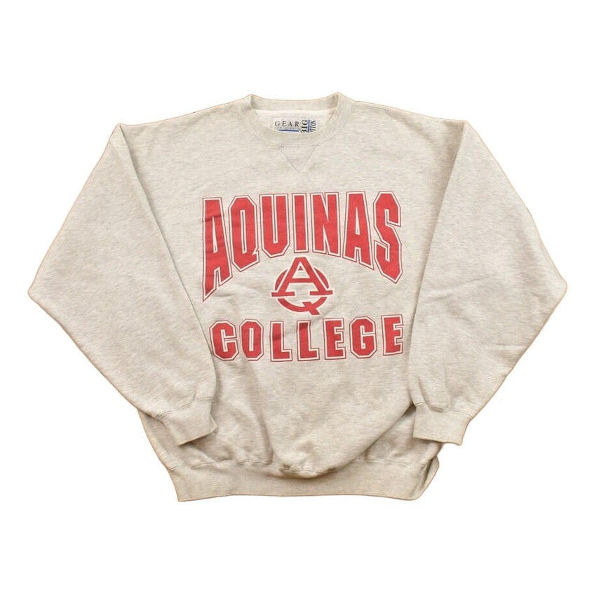 Vintage 1990s Aquinas College Collegiate Crewneck Men's Large from propervintagecanada