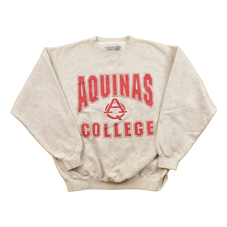 Vintage 1990s Aquinas College Collegiate Crewneck Men's Large from propervintagecanada