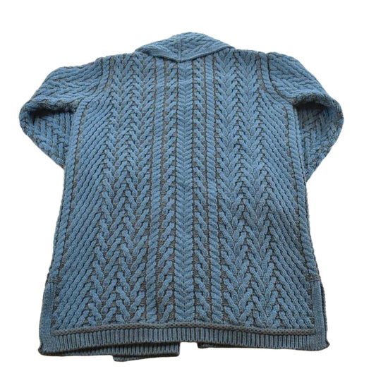 Vintage 1990s Aran Crafts 100% Merino Wool Cable Knit Shawl Cardigan Long Sweater Mens S from propervintagecanada