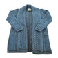 Vintage 1990s Aran Crafts 100% Merino Wool Cable Knit Shawl Cardigan Long Sweater Mens S from propervintagecanada