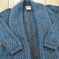 Vintage 1990s Aran Crafts 100% Merino Wool Cable Knit Shawl Cardigan Long Sweater Mens S from propervintagecanada