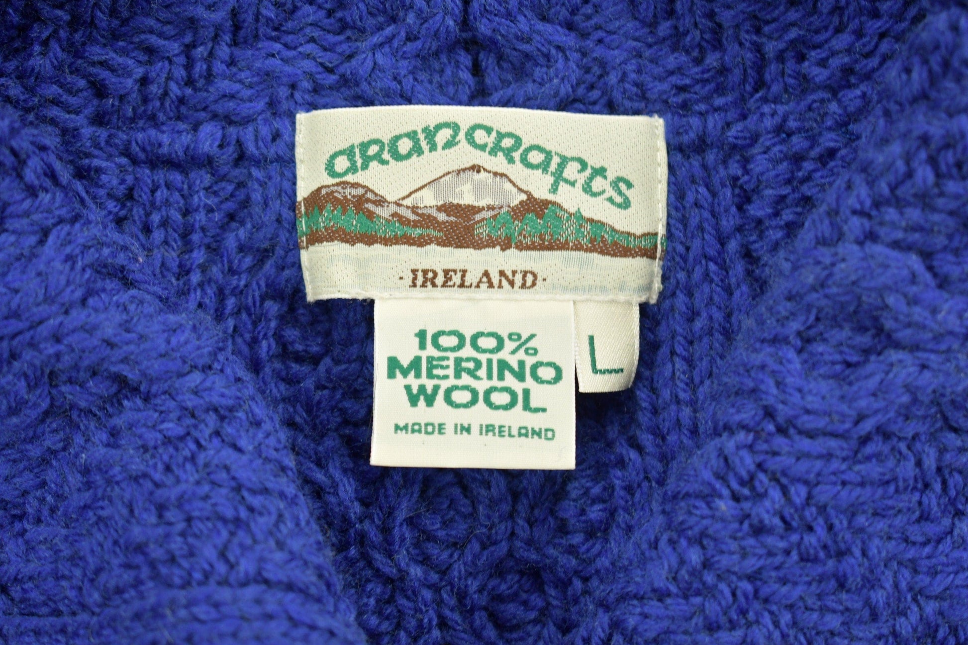 Vintage 1990s Aran Crafts 100% Merino Wool Knit Sweater Men's Large from propervintagecanada