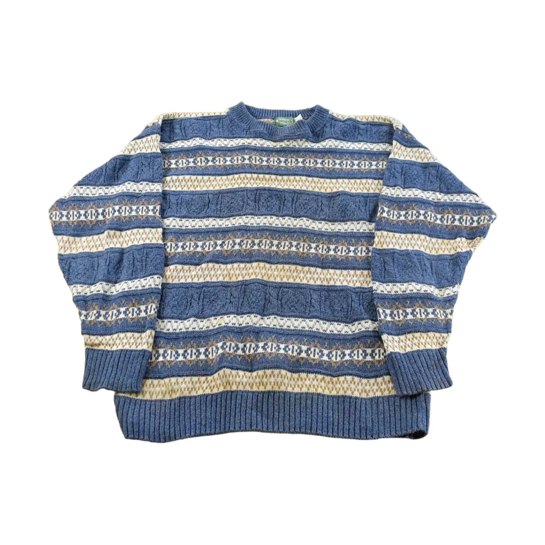 Vintage 1990s Arcadia Knit Crewneck Sweater Men's Medium from propervintagecanada