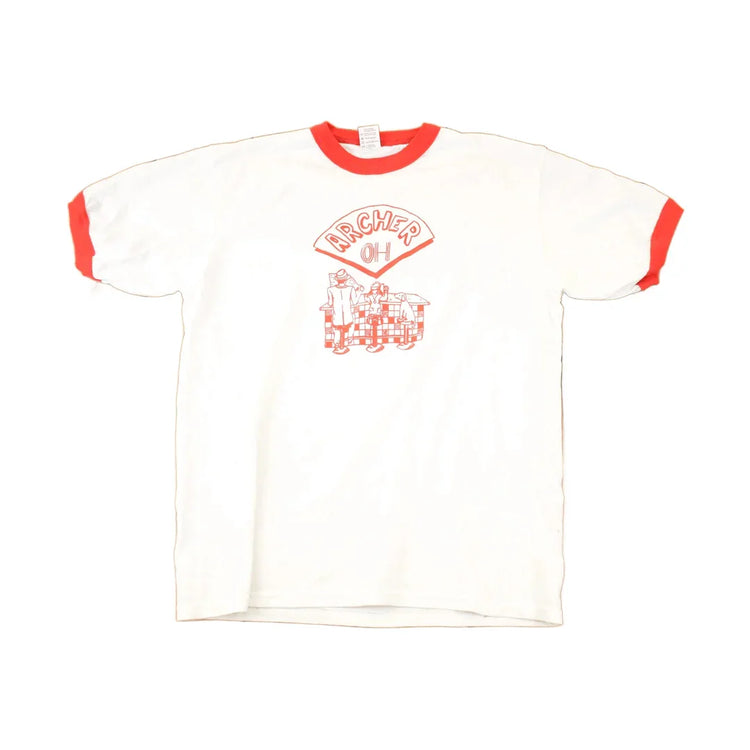 Vintage 1990s Archer Ohio Diner Souvenir Travel Ringer T-Shirt Men's M from propervintagecanada