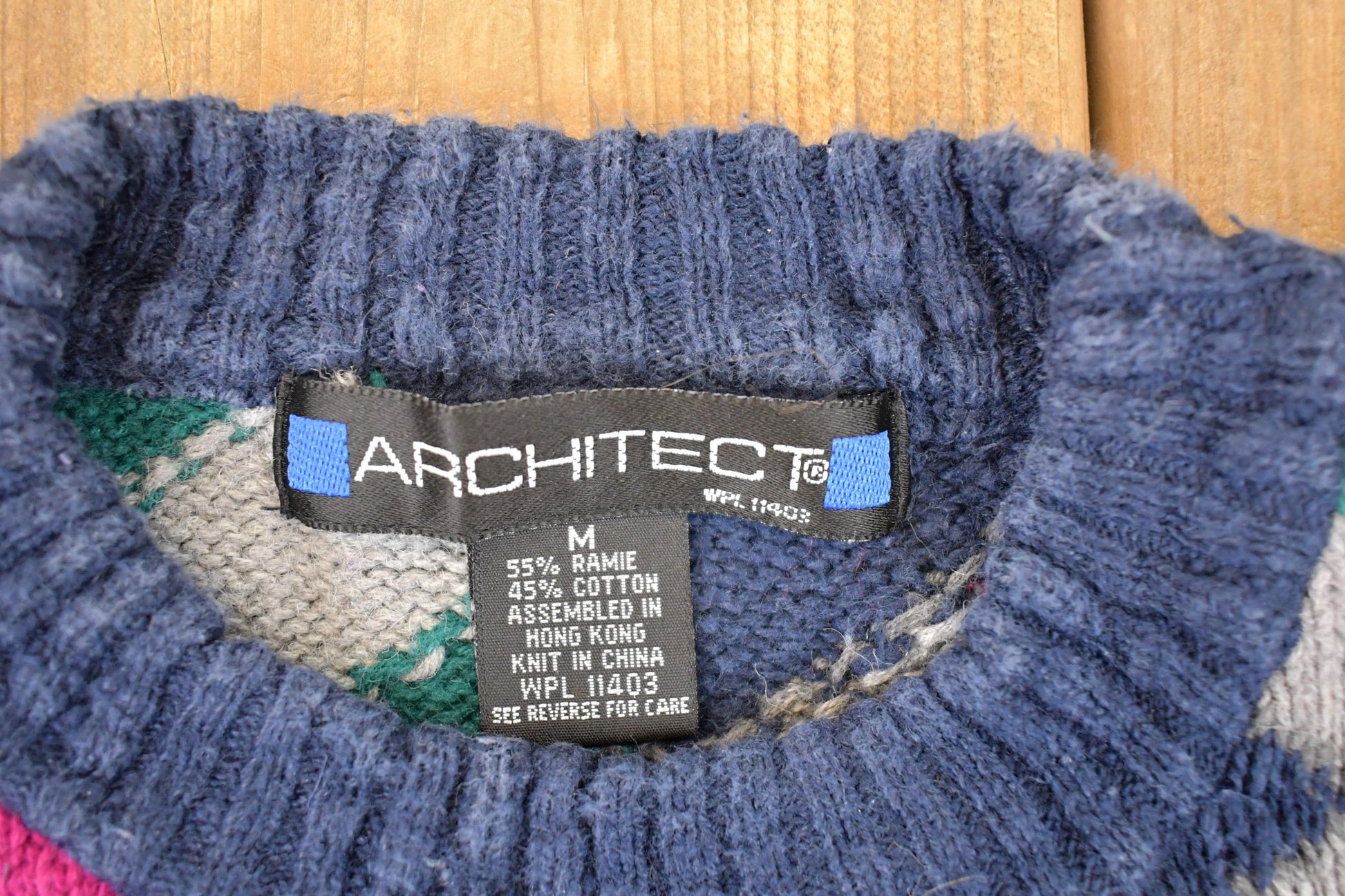 Vintage 1990s Architect Knit Crewneck Sweater Men's M / 90s Knitted Sweatshirt / Vintage Preppy Knits from propervintagecanada