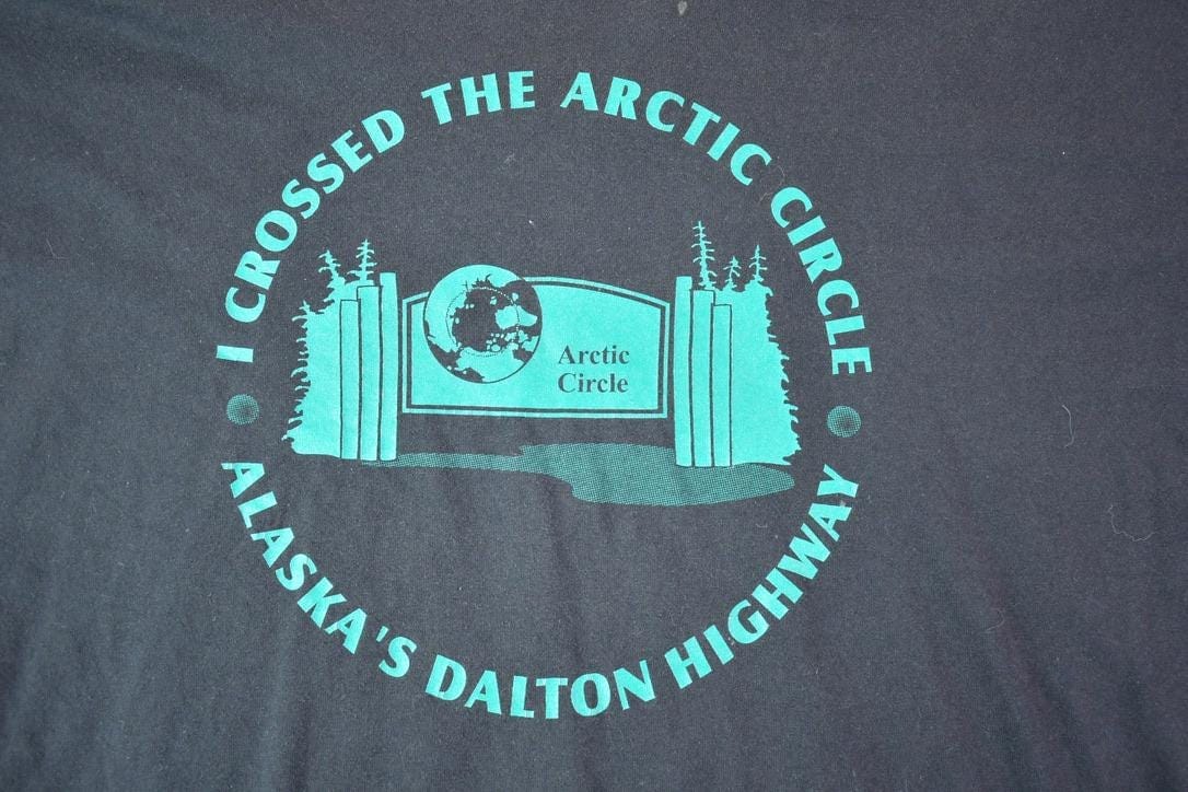 Vintage 1990s Arctic Circle Souvenir Single Stitch Graphic Print T-Shirt Made In USA Men's XL from propervintagecanada