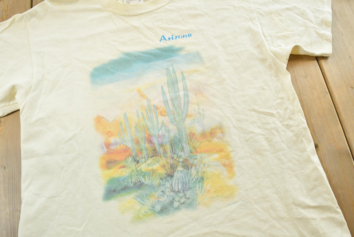 Vintage 1990s Arizona Desert Cactus T-Shirt Mens M from propervintagecanada