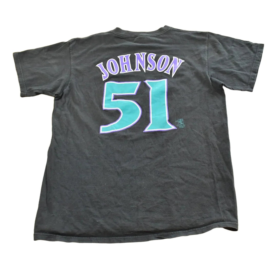 Vintage 1990s Arizona Diamondbacks Randy Johnson MLB Baseball T-Shirt Men's L from propervintagecanada