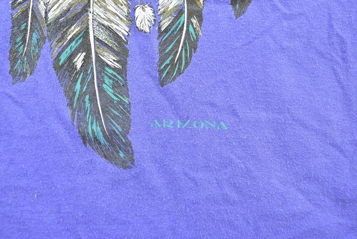 Vintage 1990s Arizona Feather Necklace T-Shirt Men's L from propervintagecanada