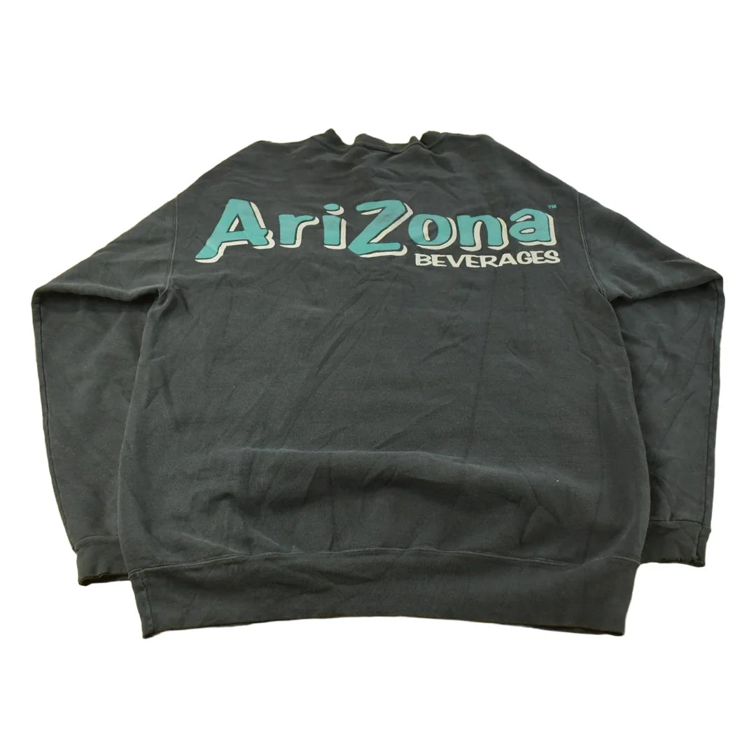 Vintage 1990s Arizona Green Tea Promo Crewneck Sweatshirt Men's L from propervintagecanada