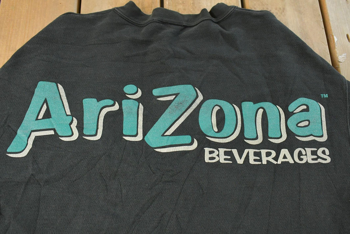 Vintage 1990s Arizona Green Tea Promo Crewneck Sweatshirt Men's L from propervintagecanada