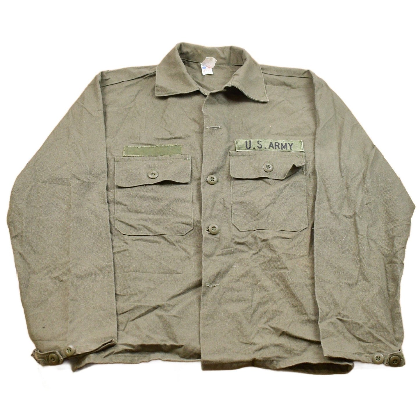 Vintage 1990s Army Button Up Shirt Men's Small from propervintagecanada