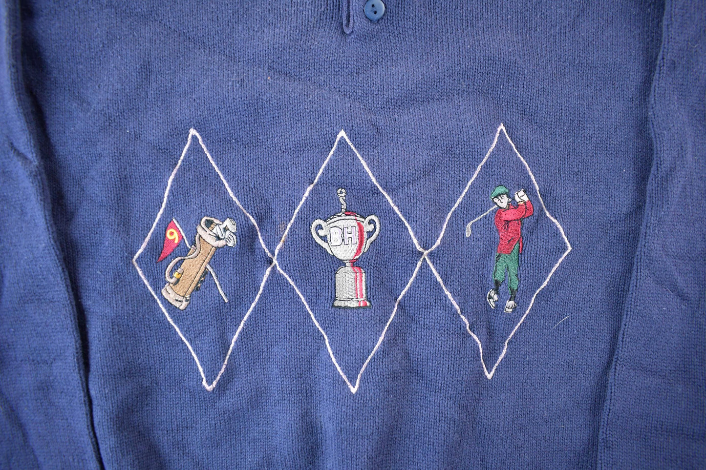 Vintage 1990s Arnold Palmer Golf Knit Collared Sweater Men's Large from propervintagecanada