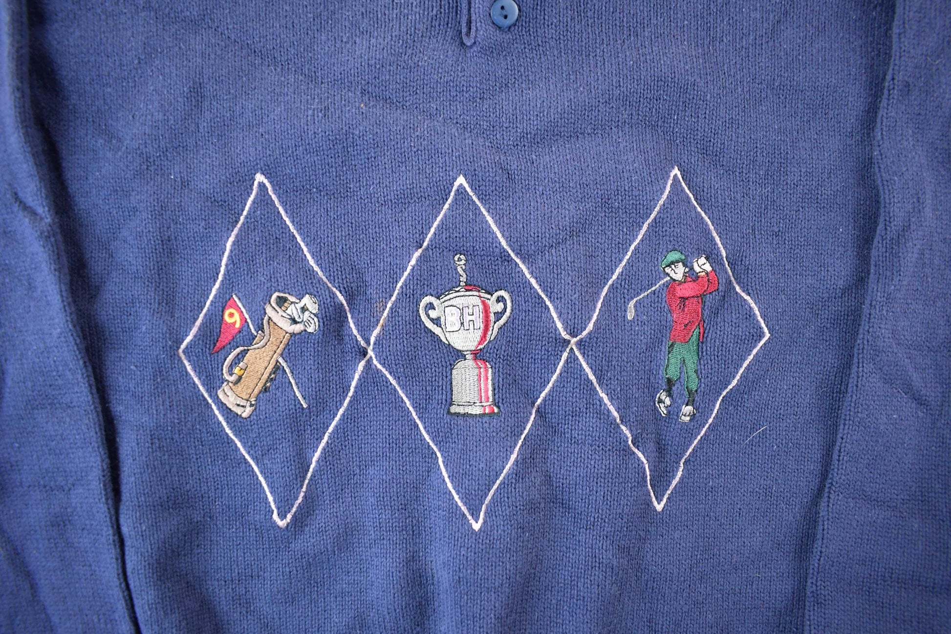 Vintage 1990s Arnold Palmer Golf Knit Collared Sweater Men's Large from propervintagecanada