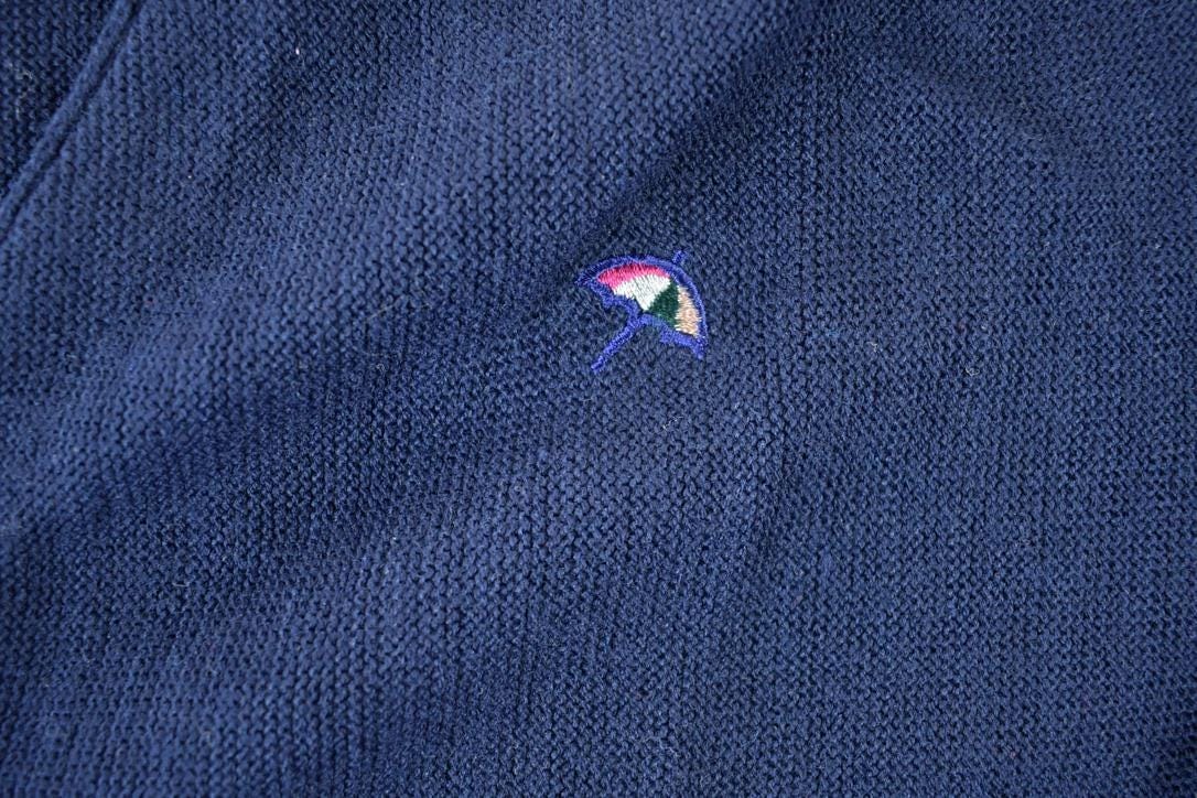 Vintage 1990s Arnold Palmer Knit Perfect Mild Distress Cardigan Sweater Made In USA from propervintagecanada