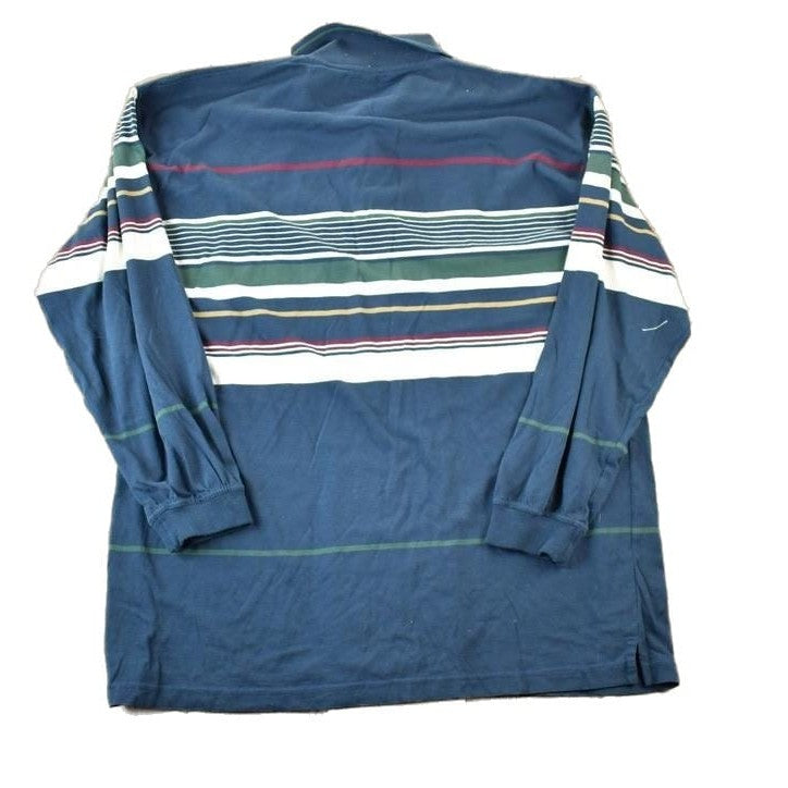 Vintage 1990s Arnold Palmer Striped Button Up Sweatshirt Made In USA Men's XL from propervintagecanada