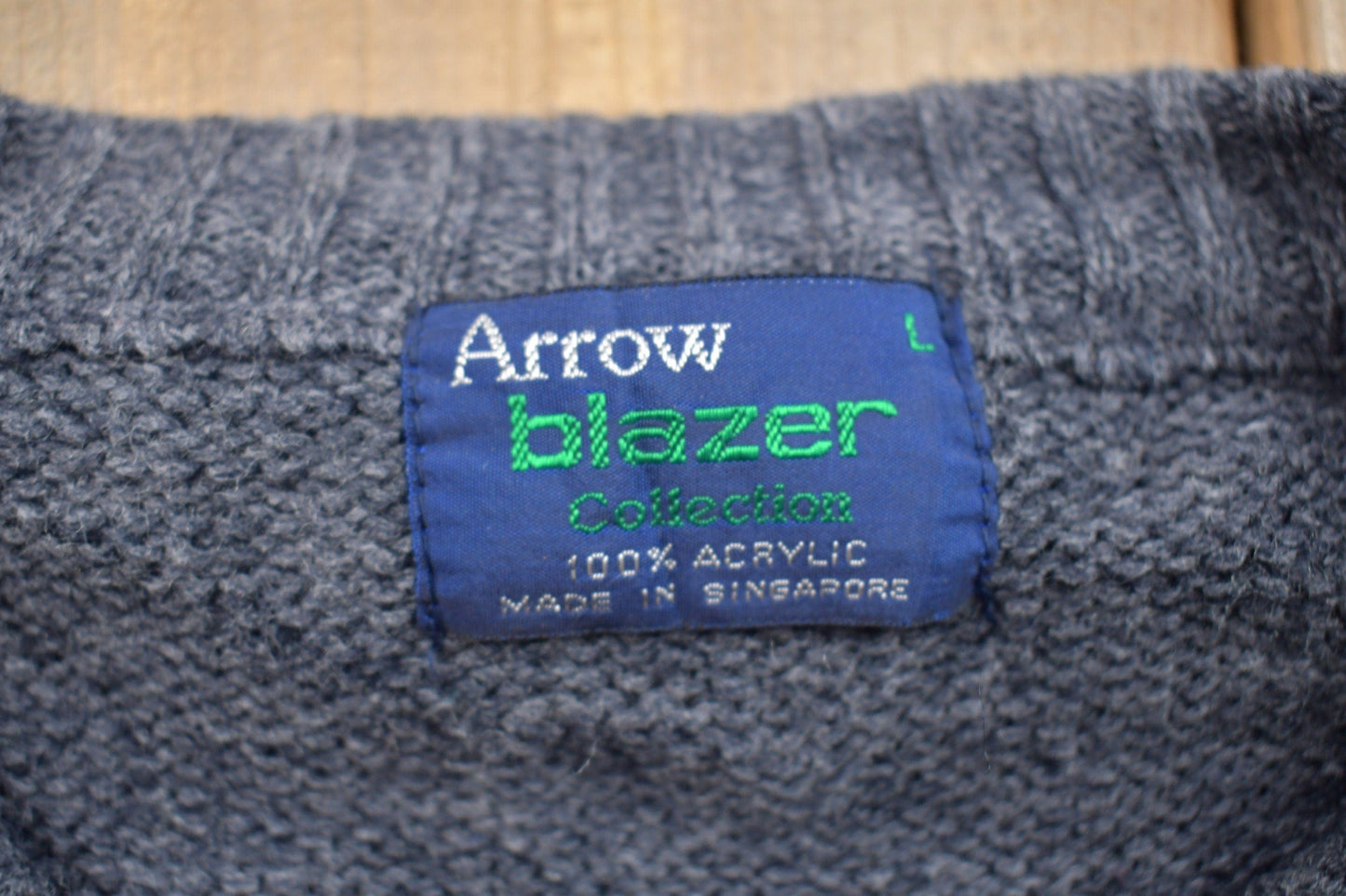 Vintage 1990s Arrow Knitted Argyle Crewneck Sweater Men's Large from propervintagecanada