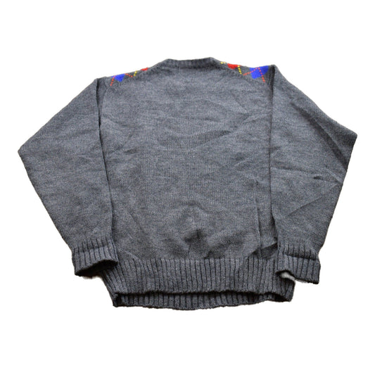 Vintage 1990s Arrow Knitted Argyle Crewneck Sweater Men's Large from propervintagecanada