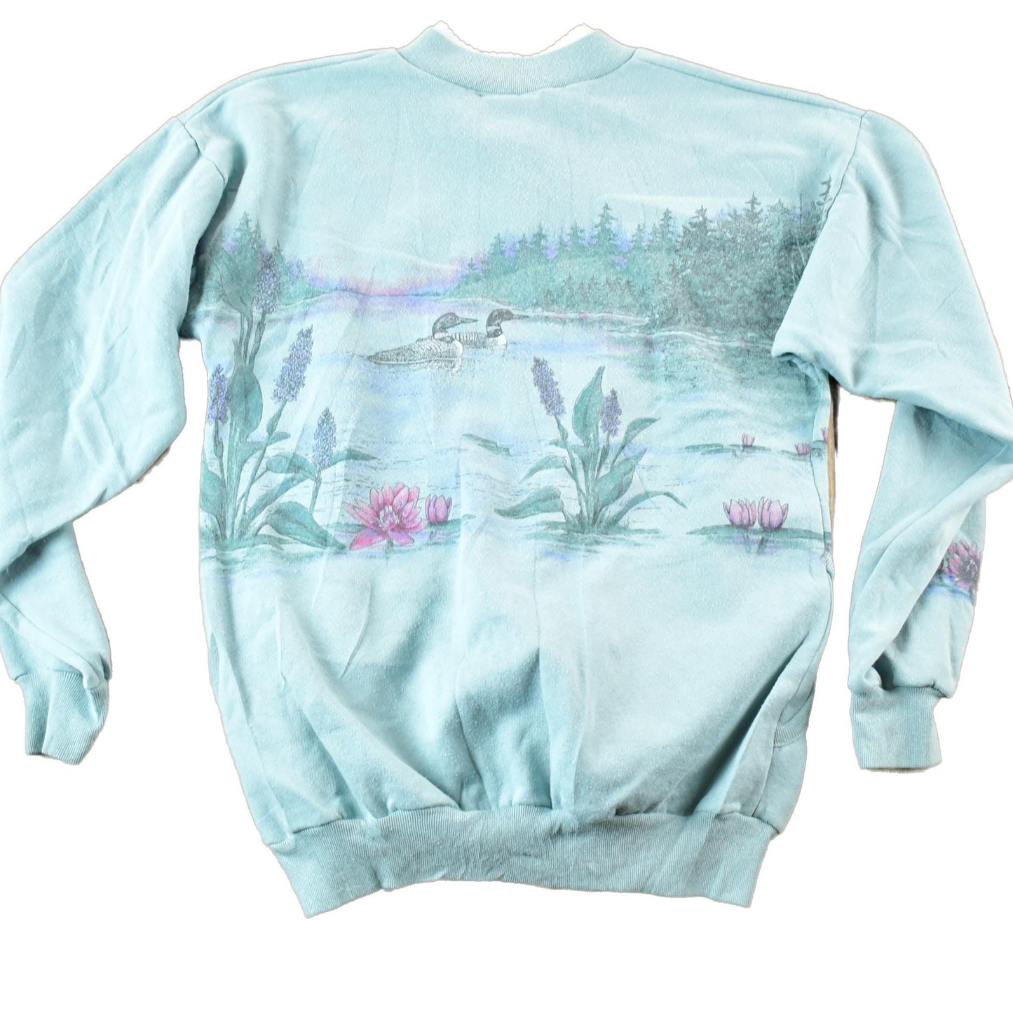 Vintage 1990s Art Unlimeted Loon AOP Outdoorsman Crewneck Sweatshirt Womens M from propervintagecanada