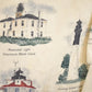 Vintage 1990s Art Unlimited AOP Lighthouses Button Up Souvenir Sweatshirt Mens L from propervintagecanada