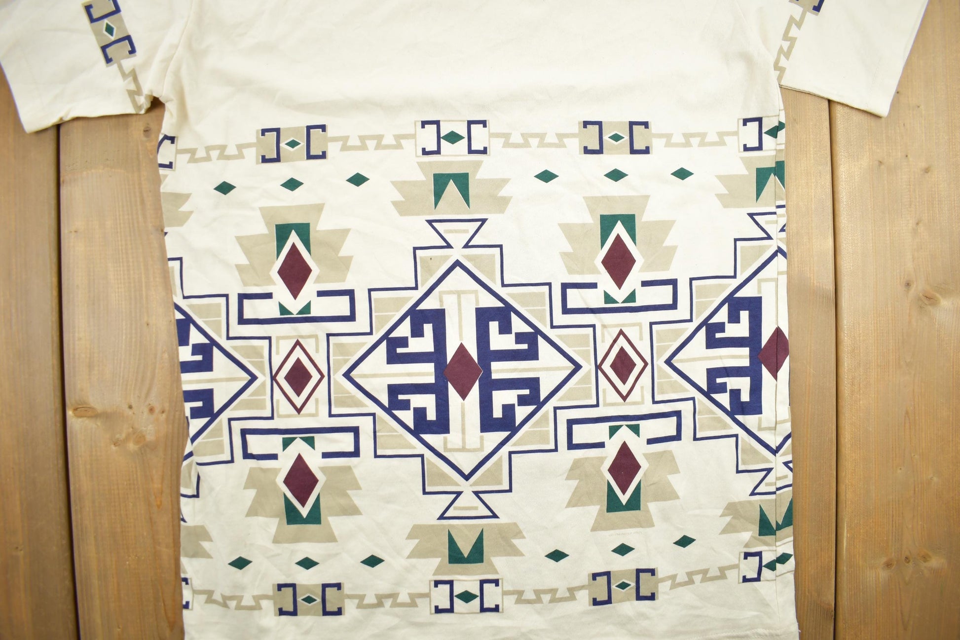 Vintage 1990s Art Unlimited Aztec Pattern Graphic T-Shirt Men's Large from propervintagecanada