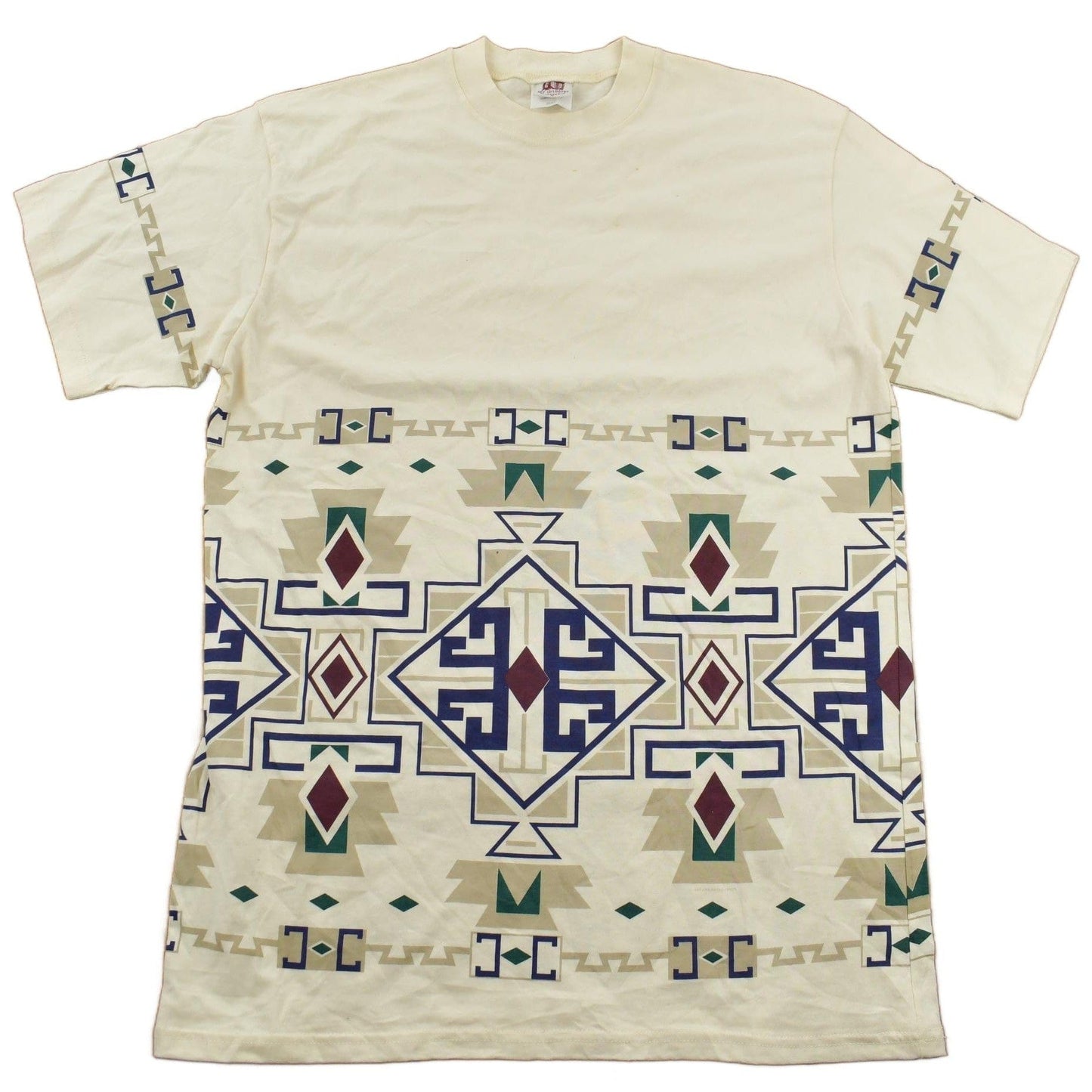Vintage 1990s Art Unlimited Aztec Pattern Graphic T-Shirt Men's Large from propervintagecanada