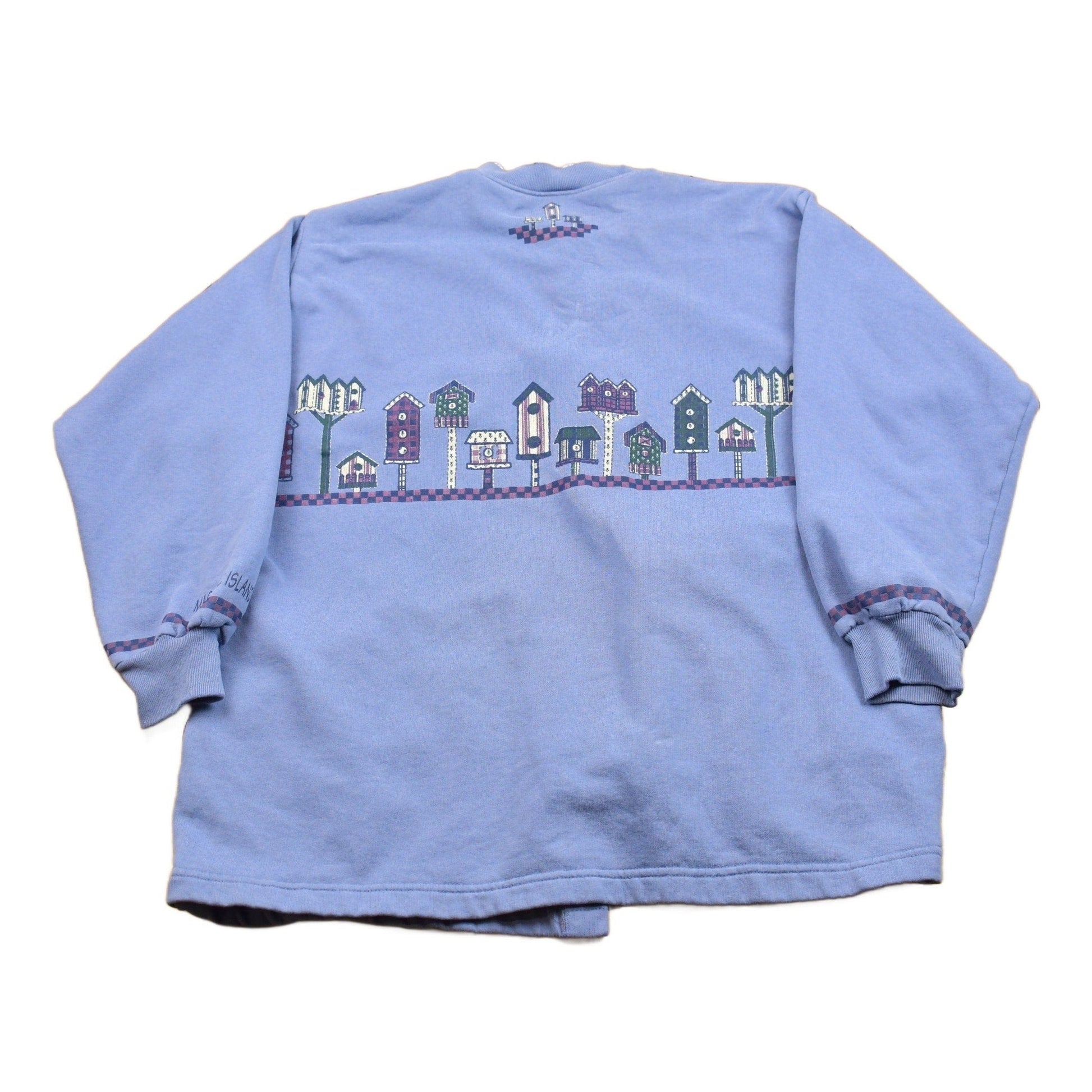 Vintage 1990s Art Unlimited Birdhouse Cardigan Sweater Men's XL from propervintagecanada