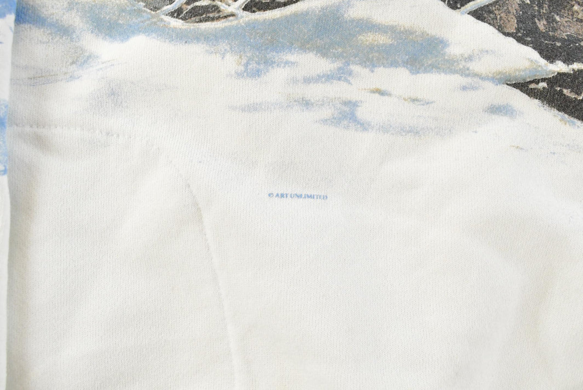 Vintage 1990s Art Unlimited Winter Landscape AOP Crewneck Sweatshirt Men's M from propervintagecanada
