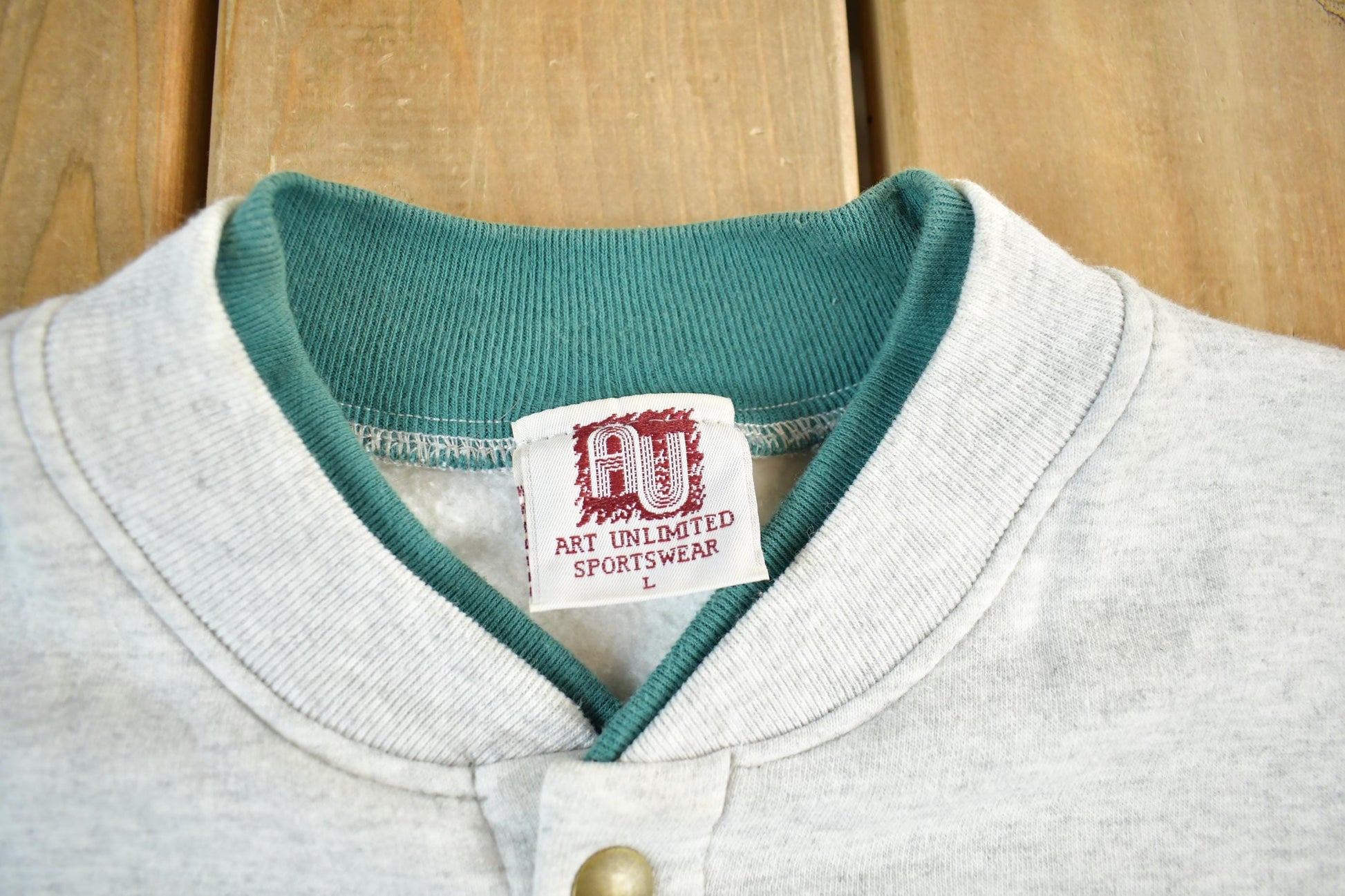 Vintage 1990s Art Unlimited Wolf Nature Cardigan Sweater Men's M from propervintagecanada